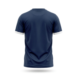 T-shirt sportiva calcio blu navy-bianco